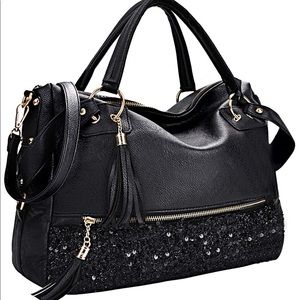 NWOT Coofit Black Sparkle Accent Hobo Bag NWOT